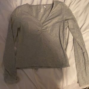 grey cinched long sleeve